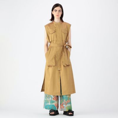 CABaN ベスト ジレ コットンカシミヤ ストライプVネックベスト