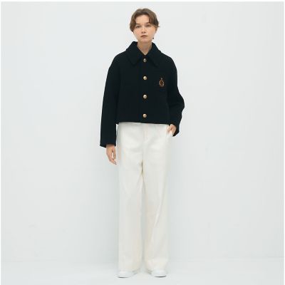 キャバン CABaN ライダース ニットジャケット ショート カシミヤ混 黒 WOOL KARSEY ショートジャケット | CABaN/キャバン
