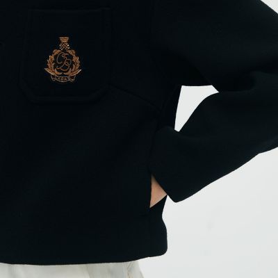 キャバン CABaN ライダース ニットジャケット ショート カシミヤ混 黒 コットンカシミヤ ジップパーカ | CABaN(キャバン) / トップス