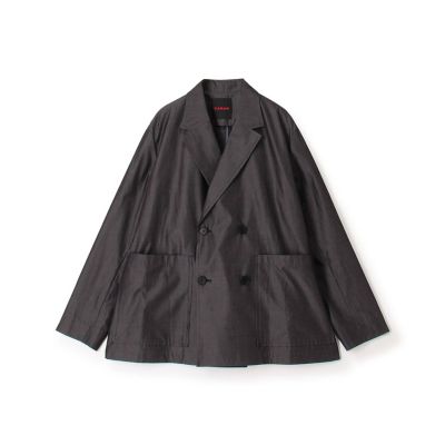 ＜CABaN＞コットンシャンブレー　ベルテッドダブルブレストジャケット