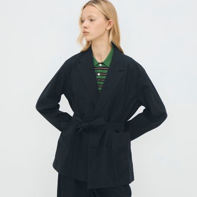 CABaN / コットンシャンブレー ダブルブレストジャケット コットンシャンブレー ベルテッドダブルブレストジャケット | CABaN