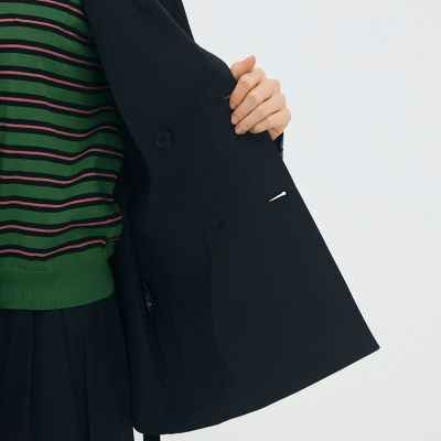 コットンシャンブレー ベルテッドダブルブレストジャケット | CABaN