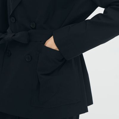 コットンシャンブレー ベルテッドダブルブレストジャケット | CABaN