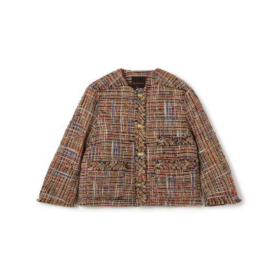 ＜CABaN＞マルチツイード　フリンジショートジャケット