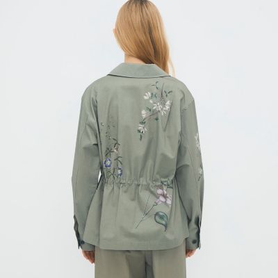 CABaN　24SS　キャバン　ポリエステルコットンポプリン ロングジレ コットンツイル フラワープリントブルゾン | CABaN/キャバン | 三越