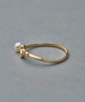 K18YG スケール パール／ダイヤモンド リング | ete bijoux