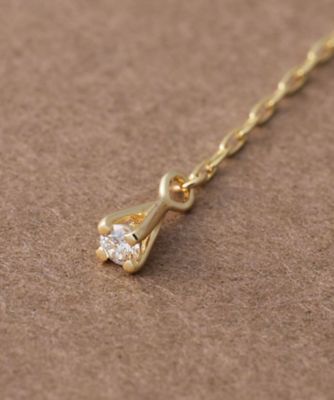 スキニー］ K18YG ダイヤモンド バー ネックレス | ete bijoux