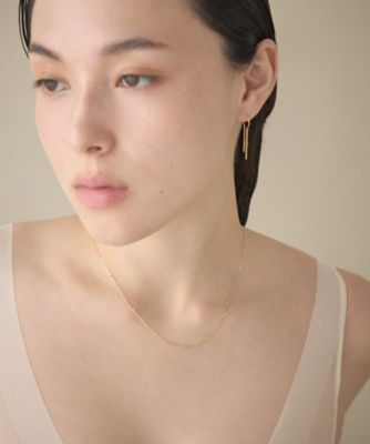 スキニー］ K18YG ダイヤモンド バー ネックレス | ete bijoux