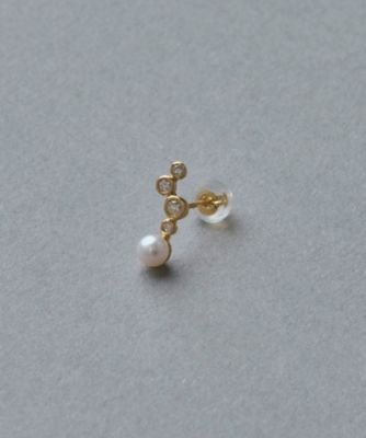 １２月5日迄の出品　ジェイパール　Jpearl ダイヤモンド　ピアス　18K K18YG スケール パール／ダイヤモンド ピアス | ete bijoux