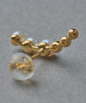 K18YG スケール パール／ダイヤモンド ピアス | ete bijoux