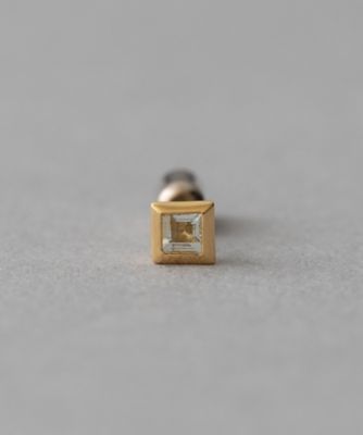 ［ピース］ Ｋ１８ＹＧ アクアマリン スクエア ピアス | ファッション