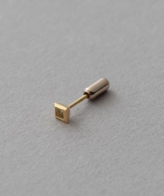 ［ピース］　Ｋ１８ＹＧ　ＳＶ９２５　アクアマリン　スクエア　ピアス