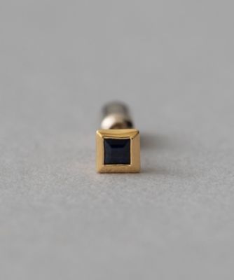 ete bijoux (Women)/エテ ビジュー ［ピース］　Ｋ１８ＹＧ　ＳＶ９２５　ナチュラルストーン　スクエア　ピアス