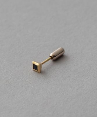 ［ピース］　Ｋ１８ＹＧ　ＳＶ９２５　ナチュラルストーン　スクエア　ピアス