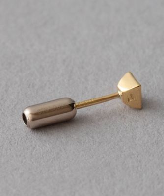 ［ピース］　Ｋ１８ＹＧ　ＳＶ９２５　ナチュラルストーン　スクエア　ピアス