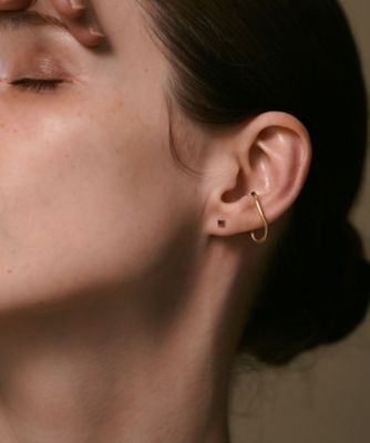 ピース］ K18YG ルビー スクエア ピアス | ete bijoux (Women