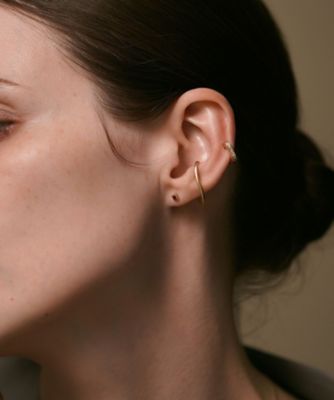 ピース］ K18YG ルビー スクエア ピアス | ete bijoux (Women