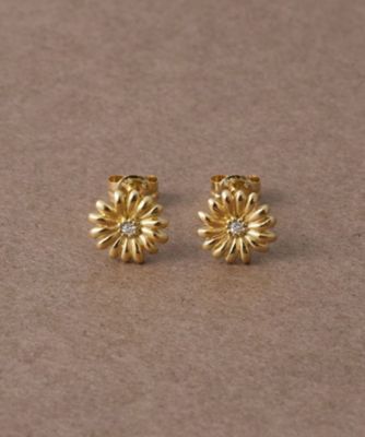 ＜ete bijoux (Women)＞［マーガレット］　Ｋ１８ＹＧ　ダイヤモンド　ピアス