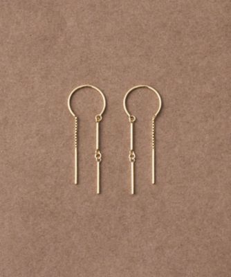 ＜ete bijoux (Women)＞［スキニー］　Ｋ１８ＹＧ　バー　フープピアス