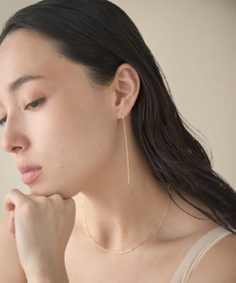 スキニー］ K18YG バー ロング ピアス | ete bijoux (Women)/エテ