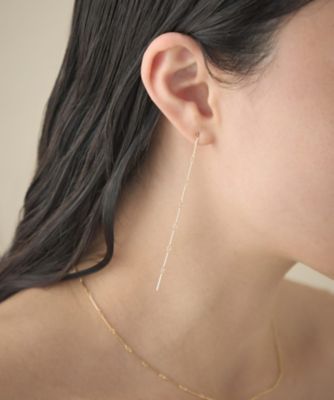 スキニー］ K18YG バー ロング ピアス | ete bijoux (Women)/エテ