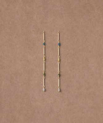 ＜ete bijoux (Women)＞［スキニー］　Ｋ１８ＹＧ　ダイヤモンド　ステーション　ピアス