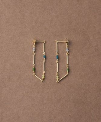 ＜ete bijoux (Women)＞［スキニー］　Ｋ１８ＹＧ　ダイヤモンド　ステーション　ピアス