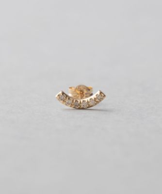 ＜ete bijoux (Women)＞Ｋ１８ＹＧ　ピース　ブラウンダイヤモンド　アーチ　ピアス