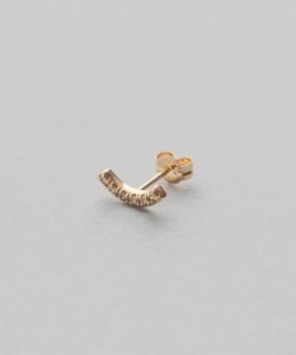 Ｋ１８ＹＧ　ピース　ブラウンダイヤモンド　アーチ　ピアス