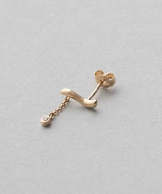Ｋ１８ＹＧ　ピース　ブラウンダイヤモンド　チャーム　ピアス