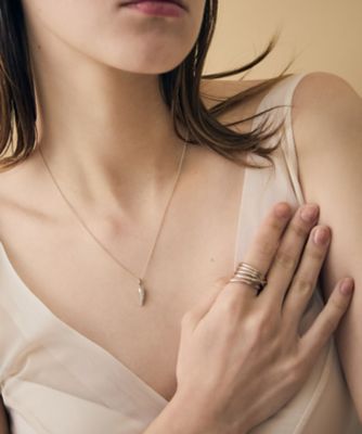 トーン］ K18RBG ダイヤモンド ホーン ネックレス | ete bijoux