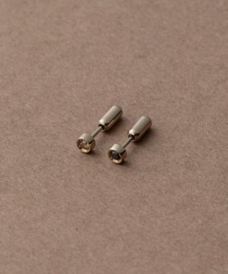 ete エテ スイング 3連ビジュー ピアス YG 美品 SV925 K18