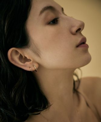 トーン］ K18RBG ダイヤモンド ピアス スキニー M | ete