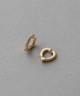 K10YG ダイヤモンド リバーシブル ハグイヤリング | ete bijoux