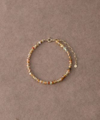 ＜ete bijoux (Women)＞［インナージャーニー］　Ｋ１０ＹＧ　マルチジルコン／サンゴ　ブレスレット