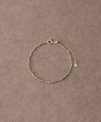 ＜ete bijoux (Women)＞［インナージャーニー］　Ｋ１０ＹＧ　エメラルド　ブレスレット