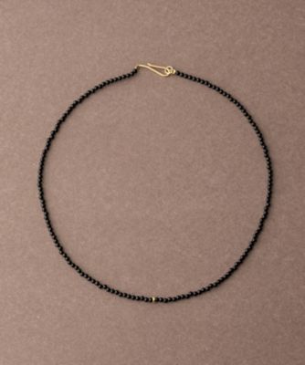 ＜ete bijoux (Women)＞［ムード］　Ｋ１０ＹＧ　ブラックカルセドニー　ネックレス