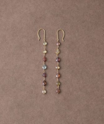 ＜ete bijoux (Women)＞［インナージャーニー］　Ｋ１０ＹＧ　マルチストーン　ピアス