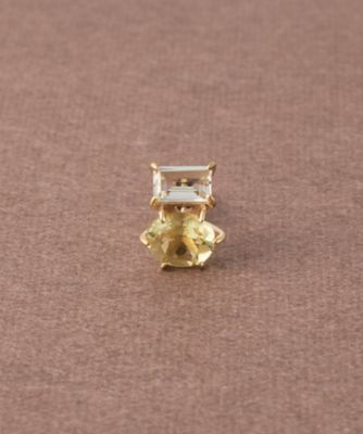 ピース］ K10YG グリーンクォーツ／レモンクォーツ ピアス | ete