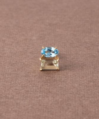 ピース］ K10YG ブルートパーズ／グリーンクォーツ ピアス | ete