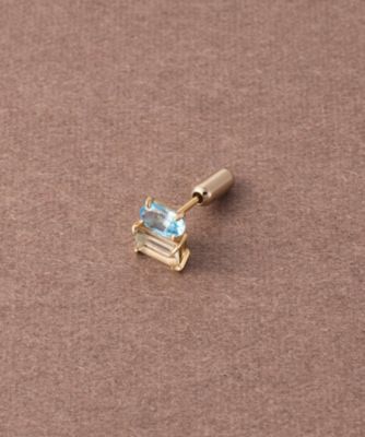 ピース］ K10YG ブルートパーズ／グリーンクォーツ ピアス | ete