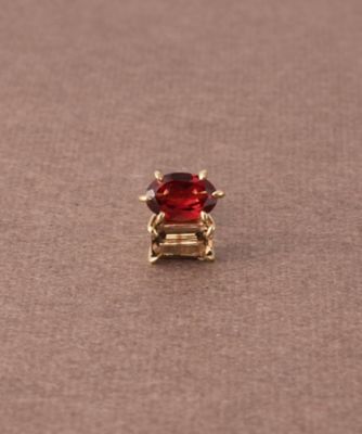 ピース］ K10YG ガーネット／スモーキークォーツ ピアス | ete