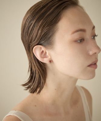 ピース］ K10YG ガーネット／スモーキークォーツ ピアス | ete