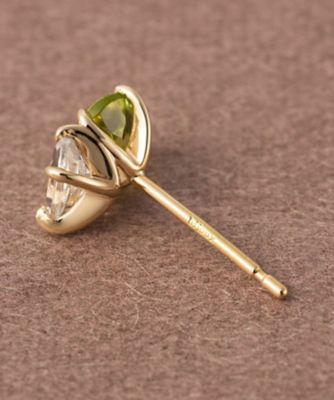 ピース］ K10YG ペリドット／グリーンクォーツ ピアス | ete