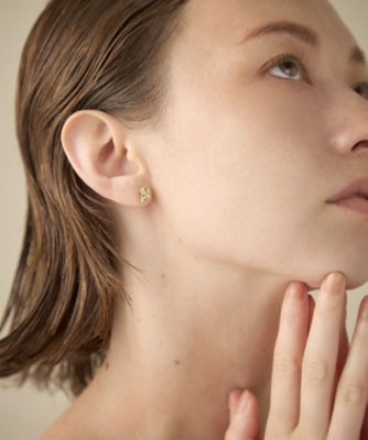 ピース］ K10YG ペリドット／グリーンクォーツ ピアス | ete