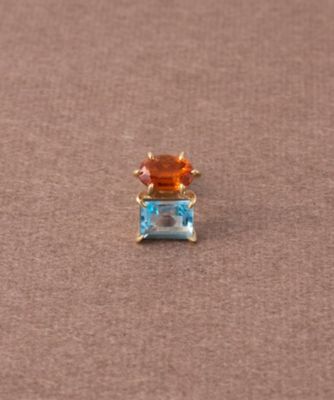 ピース］ K10YG オレンジカイヤナイト／ブルートパーズ ピアス