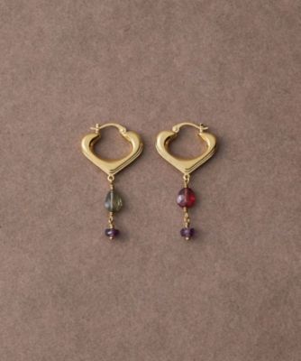 ete bijoux (Women)/エテ ビジュー [インナージャーニー] マルチストーン/スピネル フープピアス イエローゴールド ピアス・イヤリング【三越伊勢丹/公式】