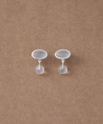＜ete bijoux (Women)＞［スフィア］　ミルキークォーツ　ピアス