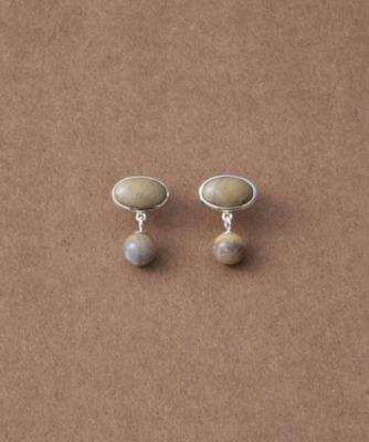 ＜ete bijoux (Women)＞［スフィア］　アゲート　ピアス