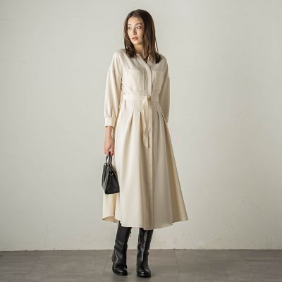 カルゼキーネックワンピース≪手洗い可能≫
